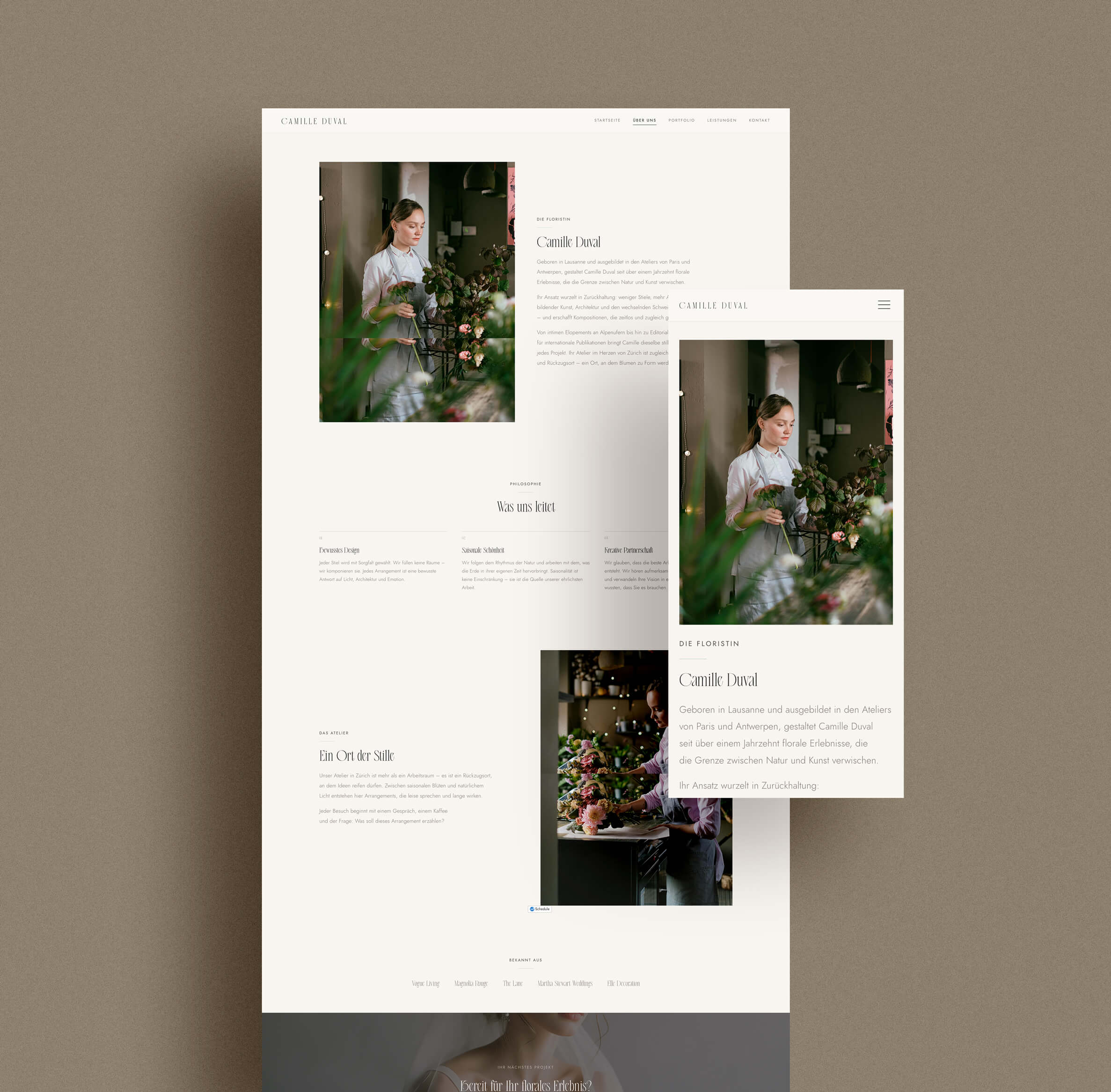 Webdesign-Projekt: Blumenarrangement für Floristik-Website